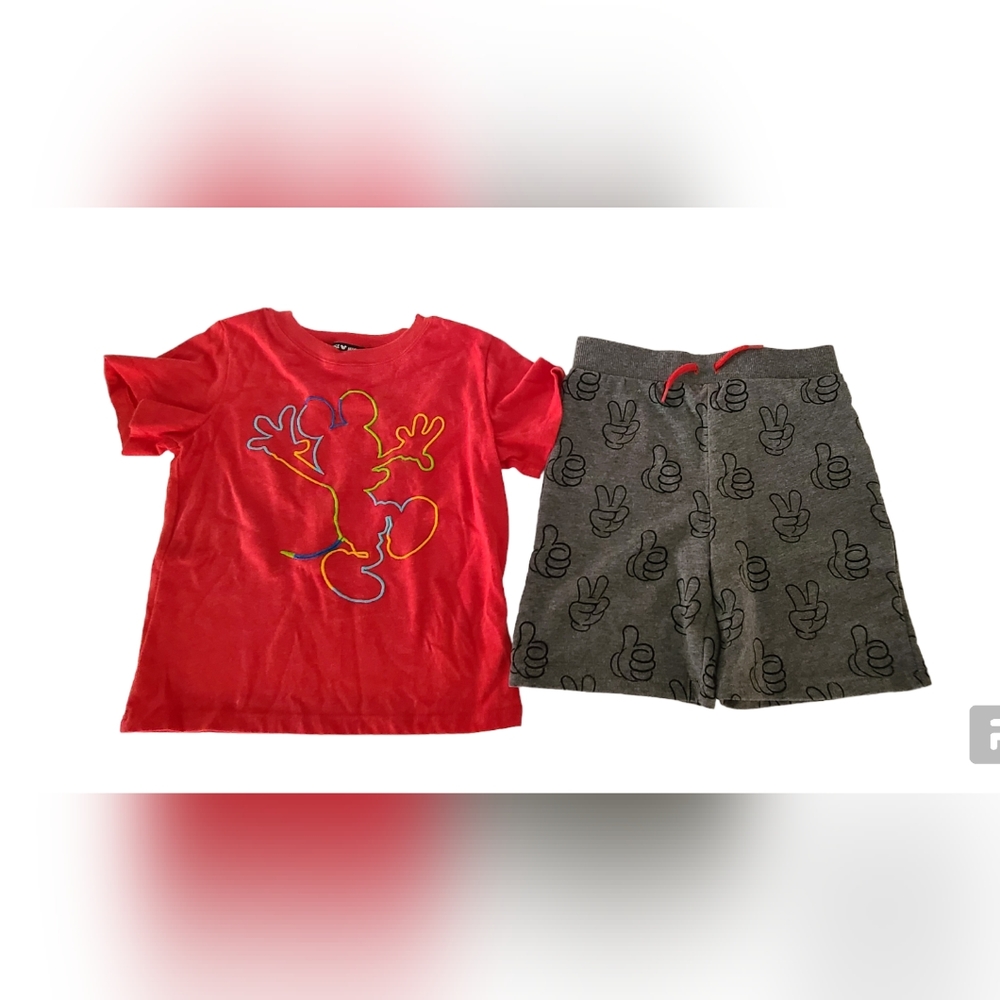 Disney Junior Mickey Set Tee Short Sleeve Bottom Shorts Toddler 5T